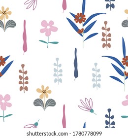 Ilustración vectorial del patrón floral dibujado a mano sin inconvenientes para el diseño

