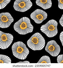 Seamless hand drawn floral pattern. Vector Illustration