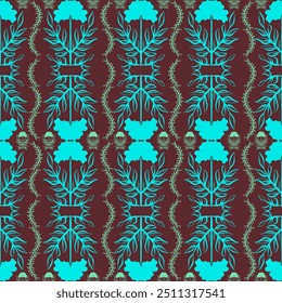 seamless hand drawn floral pattern, Modern colorful tropical floral pattern. Cute botanical abstract seamless pattern. Hand drawn unique print for fabric, clothing, wrapping paper, cover, rug