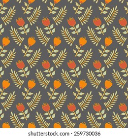 Seamless hand drawn floral pattern 