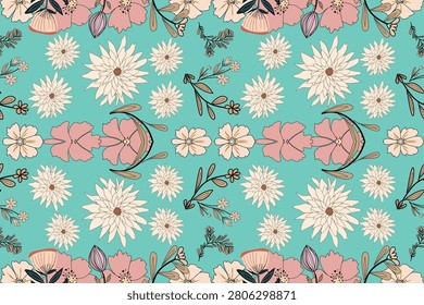  floral dibujado mano