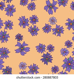 Seamless hand drawn floral pattern
