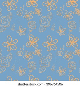 Seamless hand drawn floral pattern