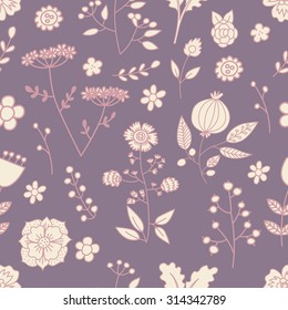  Seamless hand drawn flower pattern