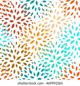 Seamless Hand Drawn Flower Pattern. Spring or Summer Floral Background