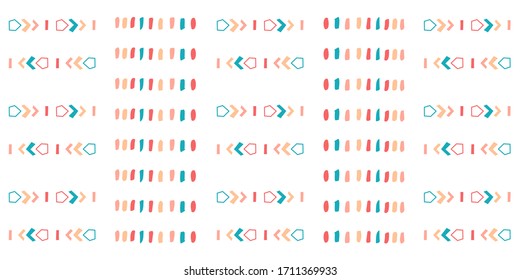Seamless hand drawn geometric pattern with national striped color background. Ornamental traditional, ethnic. Great for fabric and textile, wallpaper, packaging.