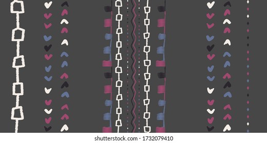 Seamless hand drawn geometric pattern with national striped color background. Ornamental traditional, ethnic. Great for fabric and textile, wallpaper