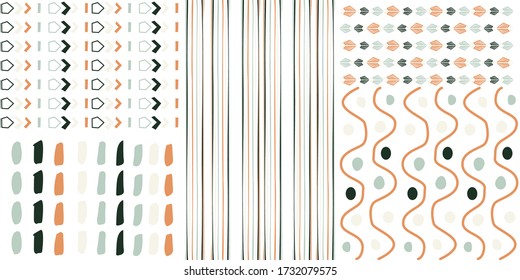 Seamless hand drawn geometric pattern with national striped color background. Repeatable Design. Abstract Vector hand drawn element.