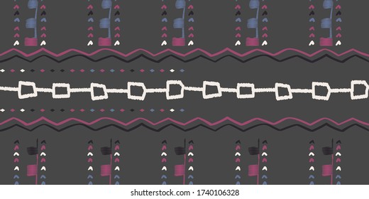 Patrón geométrico dibujado a mano sin brillo con fondo de color a rayas nacionales. Ornamental tradicional, étnico. Ideal para tejidos y papel pintado