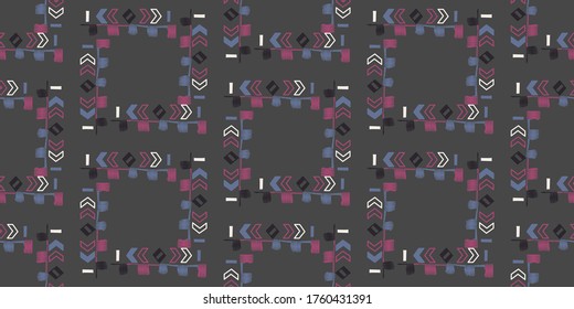 Seamless hand drawn geometric pattern with national striped color background. Ornamental traditional, ethnic. Great for fabric and textile, wallpaper