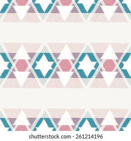Seamless hand drawn geometric pattern with triangles