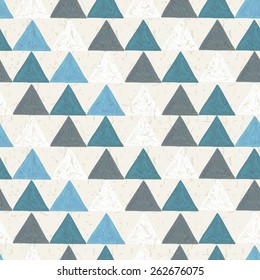 Seamless hand drawn geometric pattern with triangles