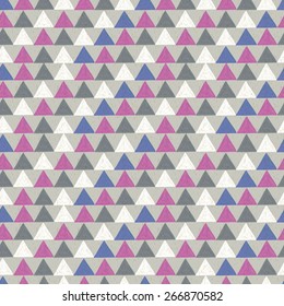 Seamless hand drawn geometric pattern with triangles