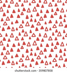 Seamless hand drawn geometric pattern. Seamless abstract doodle triangle geometrical background. Infinity geometric pattern. Vector illustration.