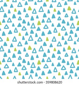 Seamless hand drawn geometric pattern. Seamless abstract doodle triangle geometrical background. Infinity geometric pattern. Vector illustration.