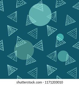 seamless hand drawn geometric triangle pattern