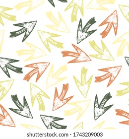 Seamless hand drawn geometric tribal pattern with arrows.  Vector navajo design. Watercolor decorative hippie elements. Vector illustration. 