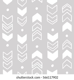 Seamless hand drawn geometric tribal pattern. Vector navajo design.