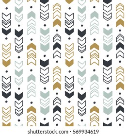 Seamless hand drawn geometric tribal pattern. Vector navajo design.