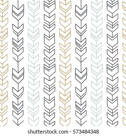 Seamless hand drawn geometric tribal pattern. Vector navajo design.