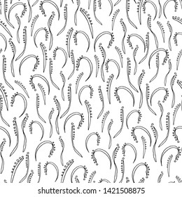 Seamless hand drawn grass pattern. For paper, background,textures.