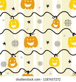 seamless hand drawn halloween element with glitter pattern background