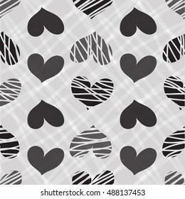 seamless hand drawn heart pattern