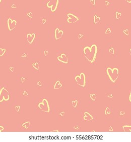 Seamless hand drawn hearts. Vector illustration