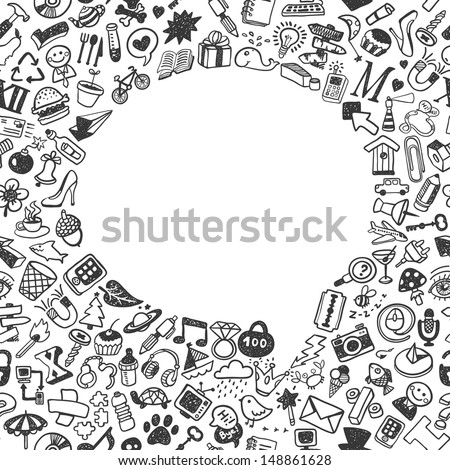 seamless hand drawn icon's set