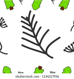 seamless Hand drawn Illustration of a tree, nature leaves, concept, environment, vector