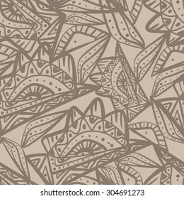 Seamless hand drawn indian  pattern. Seamless zentangle. Abstract ethnic background