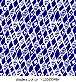 Seamless hand drawn ink pattern. Creative endless background with blots. Abstract striped texture with bold monochrome lines. Decorative vector design