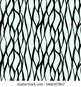 Seamless hand drawn ink pattern. Creative endless background with blots. Abstract striped texture with bold monochrome lines. Decorative vector design