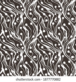 Patrón de tinta dibujado a mano sin inconveniente. Un entorno creativo y sin fin con manchas. Resumen de textura rayada con líneas monocromáticas negrita. Diseño vector decorativo
