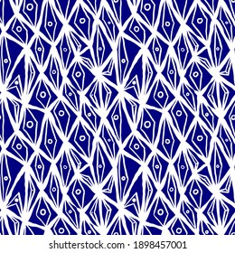 Seamless hand drawn ink pattern. Creative endless background with blots. Abstract striped texture with bold monochrome lines. Decorative vector design