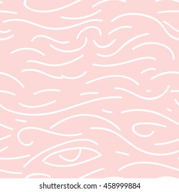 Seamless hand drawn irregular uneven pink and white texture