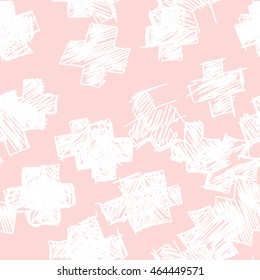 Seamless hand drawn irregular uneven pink and white texture