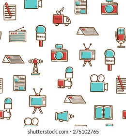 Seamless hand drawn journalism background for your design