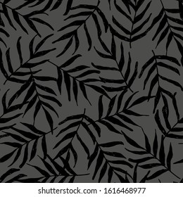 Seamless hand drawn leaves pattern