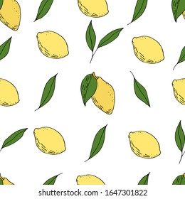 Bright Juicy Seamless Vector Pattern Lemons Stock Vector (Royalty Free ...