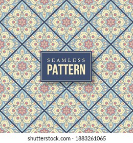 Patrón de mandala dibujado a mano sin inconvenientes. Elementos antiguos de estilo oriental. Textura de fondo de pantalla, fondo y relleno de página. Motivos islámicos, árabes, indios, turcos, otomanos, asiáticos. Ilustración vectorial.