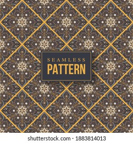 Patrón de mandala dibujado a mano sin inconvenientes. Elementos antiguos de estilo oriental. Textura de fondo de pantalla, fondo y relleno de página. Motivos islámicos, árabes, indios, turcos, otomanos, asiáticos. Ilustración vectorial.