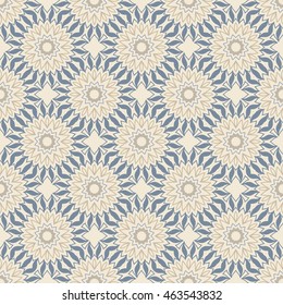 Seamless hand drawn mandala pattern. Vintage elements in oriental style. Texture for wallpapers, backgrounds and page fill. Islam, arabic, indian, turkish,ottoman, asian motifs. Vector illustration.