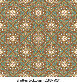 Seamless hand drawn mandala pattern. Vintage elements in oriental style. Texture for wallpapers, backgrounds and page fill. Islam, arabic, indian, turkish,ottoman, asian motifs. Vector illustration.