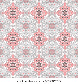 Seamless hand drawn mandala pattern. Vintage elements in oriental style. Texture for wallpapers, backgrounds and page fill. Islam, arabic, indian, turkish,ottoman, asian motifs. Vector illustration.