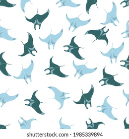 Seamless hand drawn manta pattern