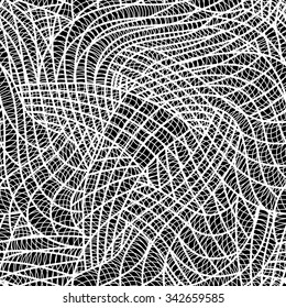 Seamless hand drawn monochrome pattern.