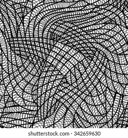 Seamless hand drawn monochrome pattern.