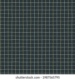 Seamless hand drawn multicolored grid pattern with mini-checks on dark background for wrapping paper, surface design and other design projects