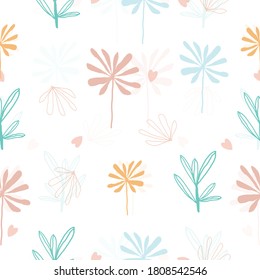 Seamless hand drawn pastel floral pattern background vector illustration for fashion,fabric,wallpaper and print design
